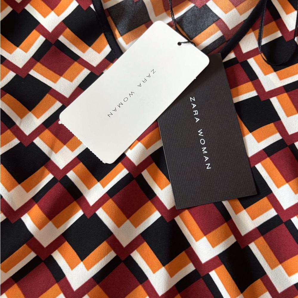 Zara Multicolor Geometric Pattern Tunic Top - Picture 5 of 9